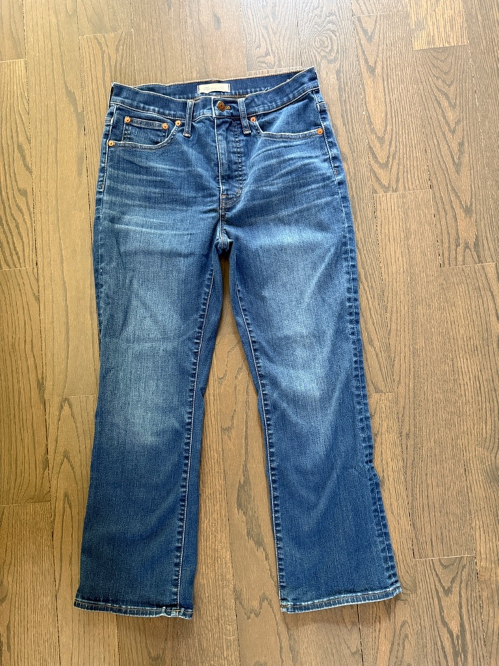 Madewell Women's Cali Demi Boot Cut Stretch Jeans, Medium Blue Wash, Mid Rise